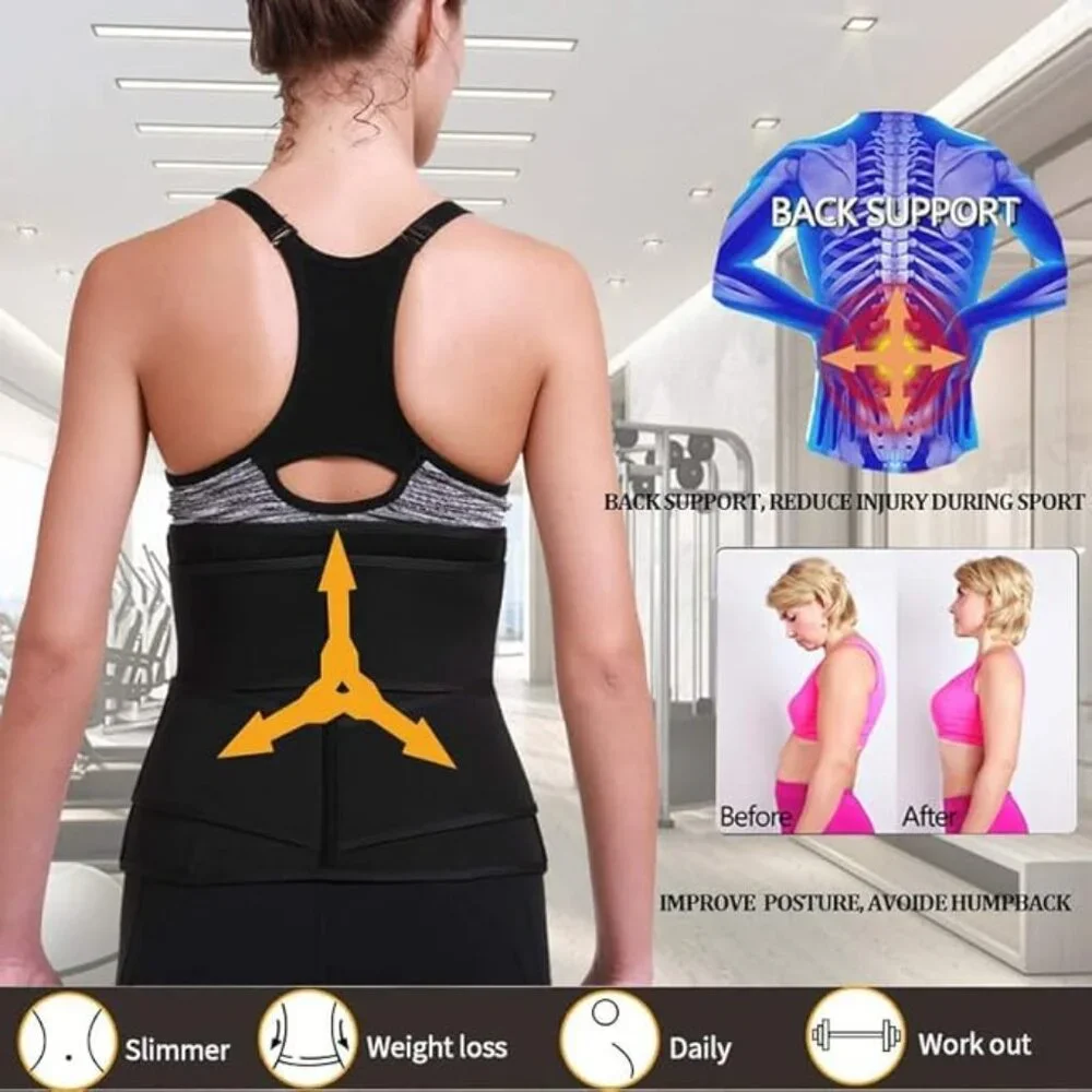 Double Adj. Belt Abdominal Waist Trainer Trimmer